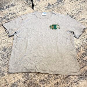 Champion Gray Tee with Green Logo